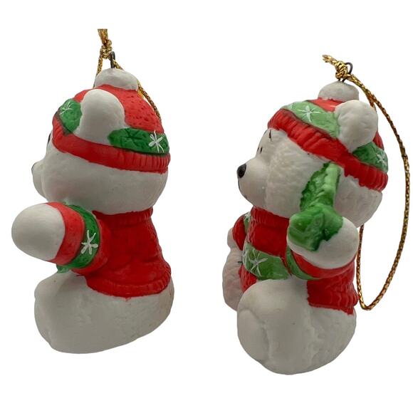Brinns Snow Bears Christmas Ornaments Holiday Hanging Decor 2" VTG 90s - Picture 3 of 8